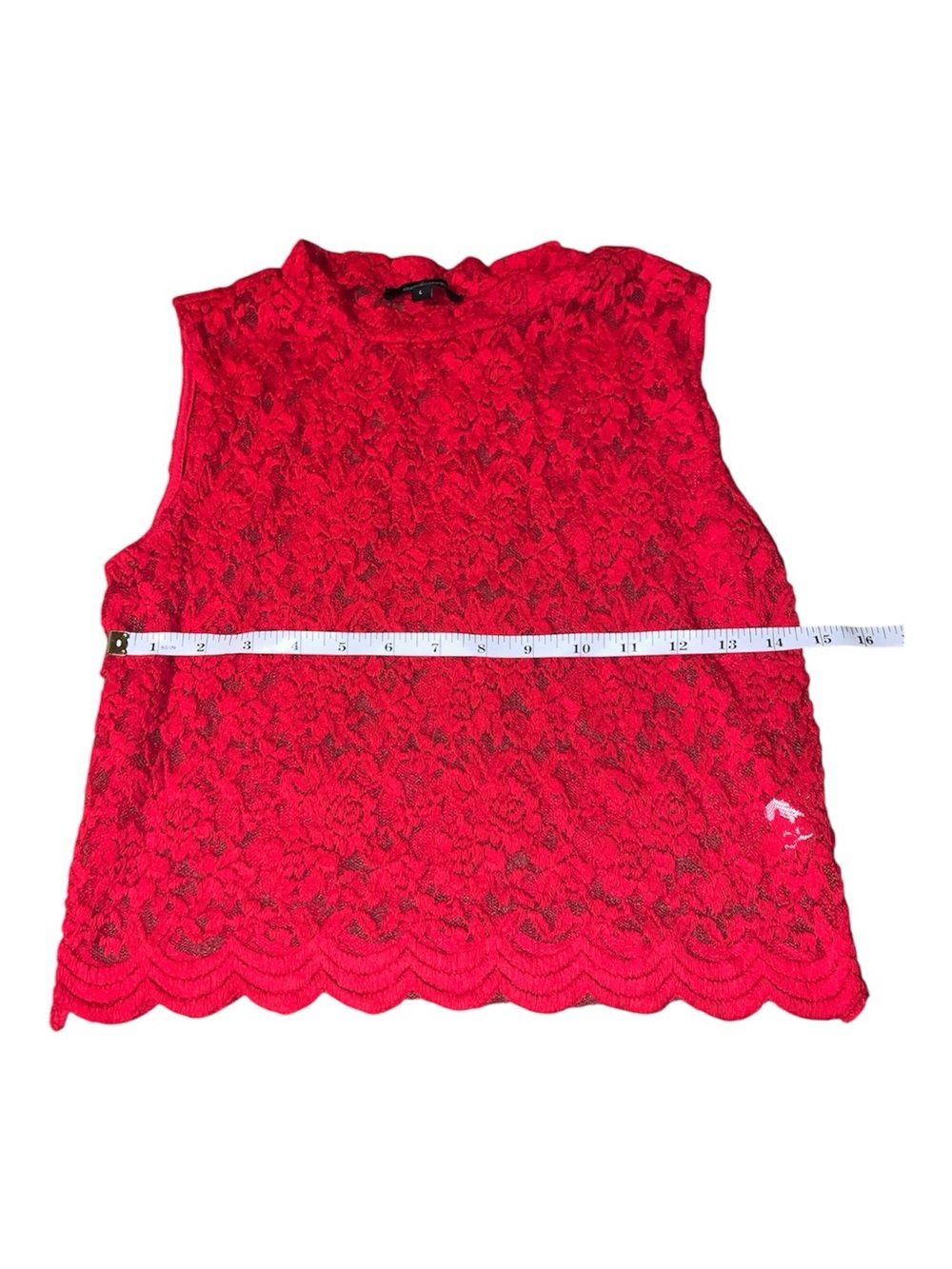 Ambiance Red Lace Tank Top Size L Women’s